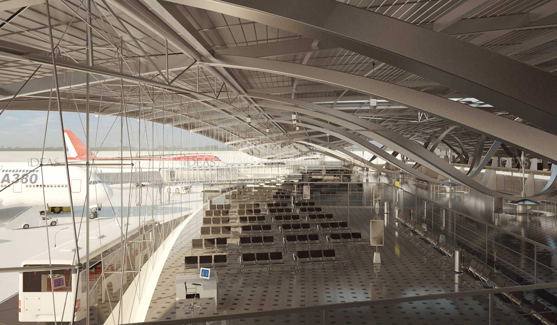 uyo roof architecture airport structure engineering computational design parametric